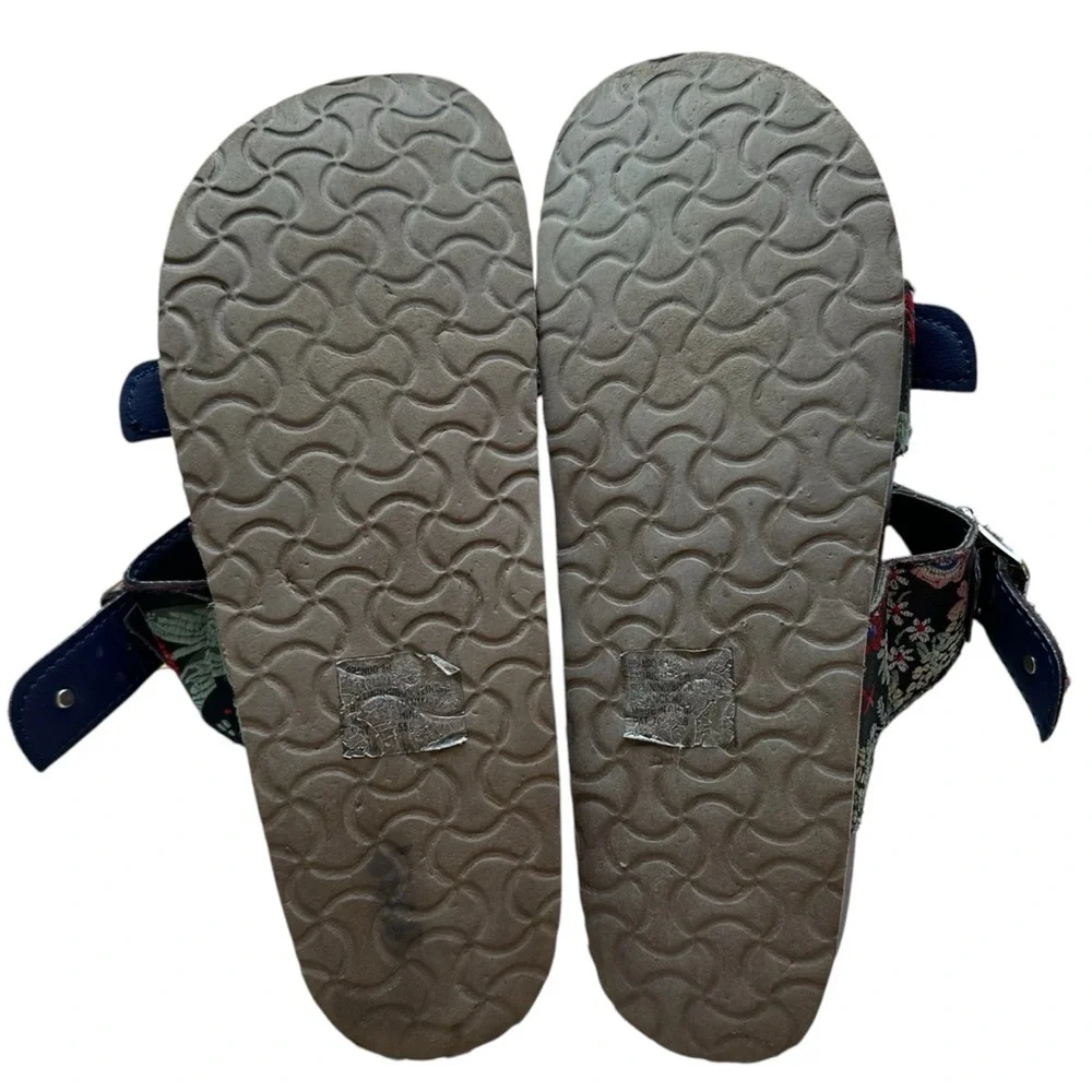 Madden Girl Black with Multicolor Embroidered Print Women's Padded Sandals - Picture 7 of 9